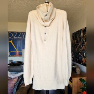 Nap‎ Loungewear Oversized Button Up Turtleneck Sweater